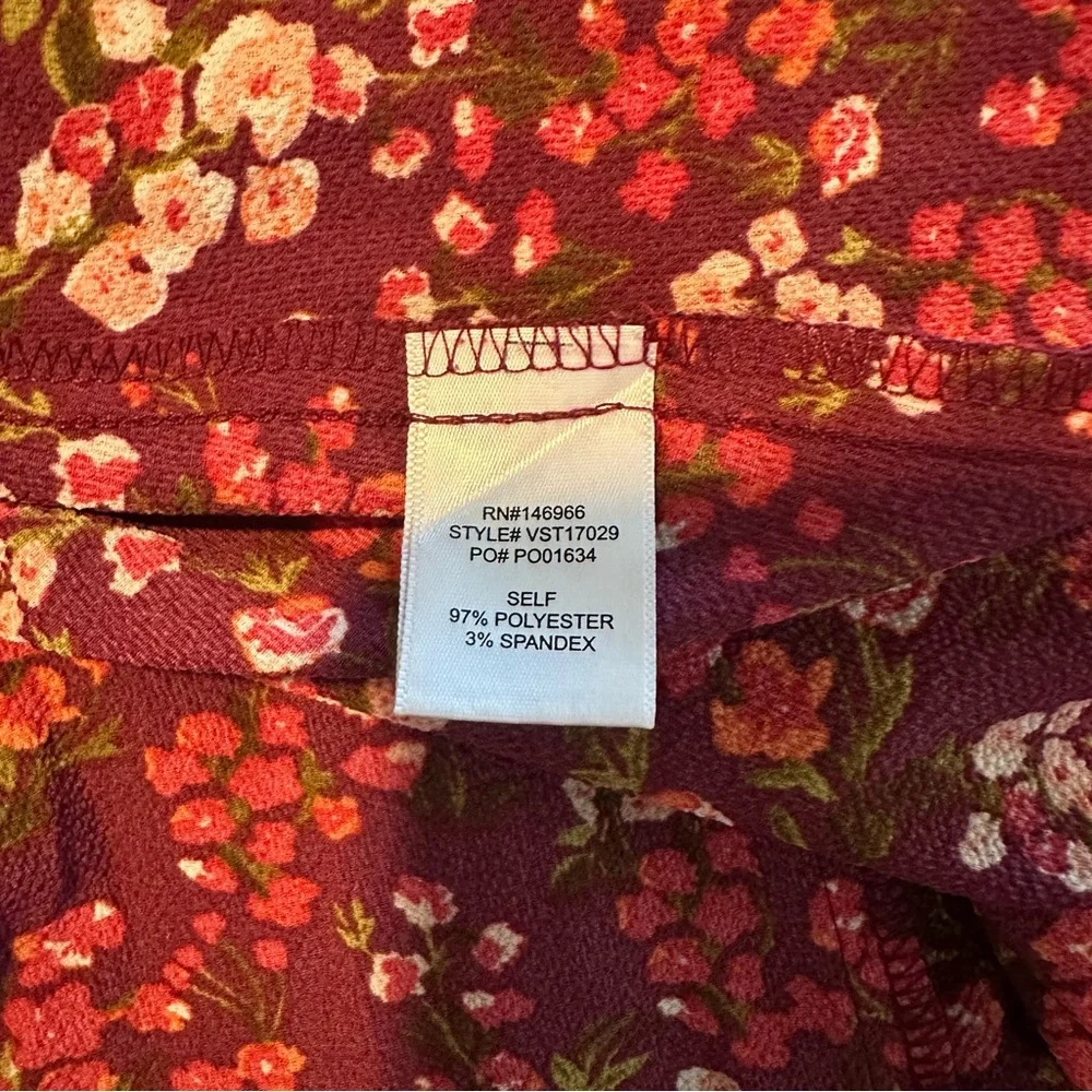 Crystal Doll Red Floral Dress Size Small